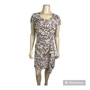 Solina Black Label Red & Black Heart Print Dress Silk Sz M